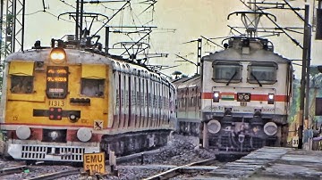 perfect train parallel racing | Howrah  Rajdhani express & Barddhaman local | Indian railway