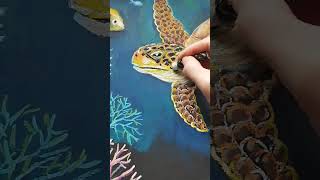 Рисуем Вместе 🐢#Shortvideo #Art #Oilpastel #Painting #Пастель #Море #Черепаха #Shorts #Рыба #Рисунок