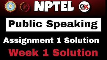 Public Speaking Assignment 1 Solution|| Week 1 Answer #nptel #solution #week1