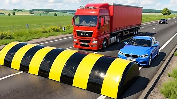 Cars vs Unreal Speed Bump Challenge #1 in BeamNG Drive!