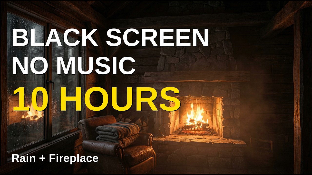 10 Hours Black Screen Sleep 🔥 | Campfire, Crickets & Night Breeze (No Music) | SLEEP 365 LIVE