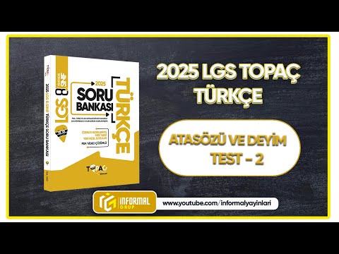 2025 LGS TOSPİK Türkçe  Soru Bankası | ATASÖZÜ VE DEYİM | TEST-2