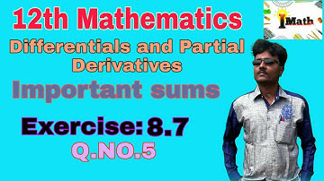 12th mathematics| Tamilnadu new syllabus |chapter- 8 | |important sums| exercise:8.7| Q. NO. 5|