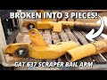 Repair bail arm broken into 3 pieces  part 1  cat 637 scraper