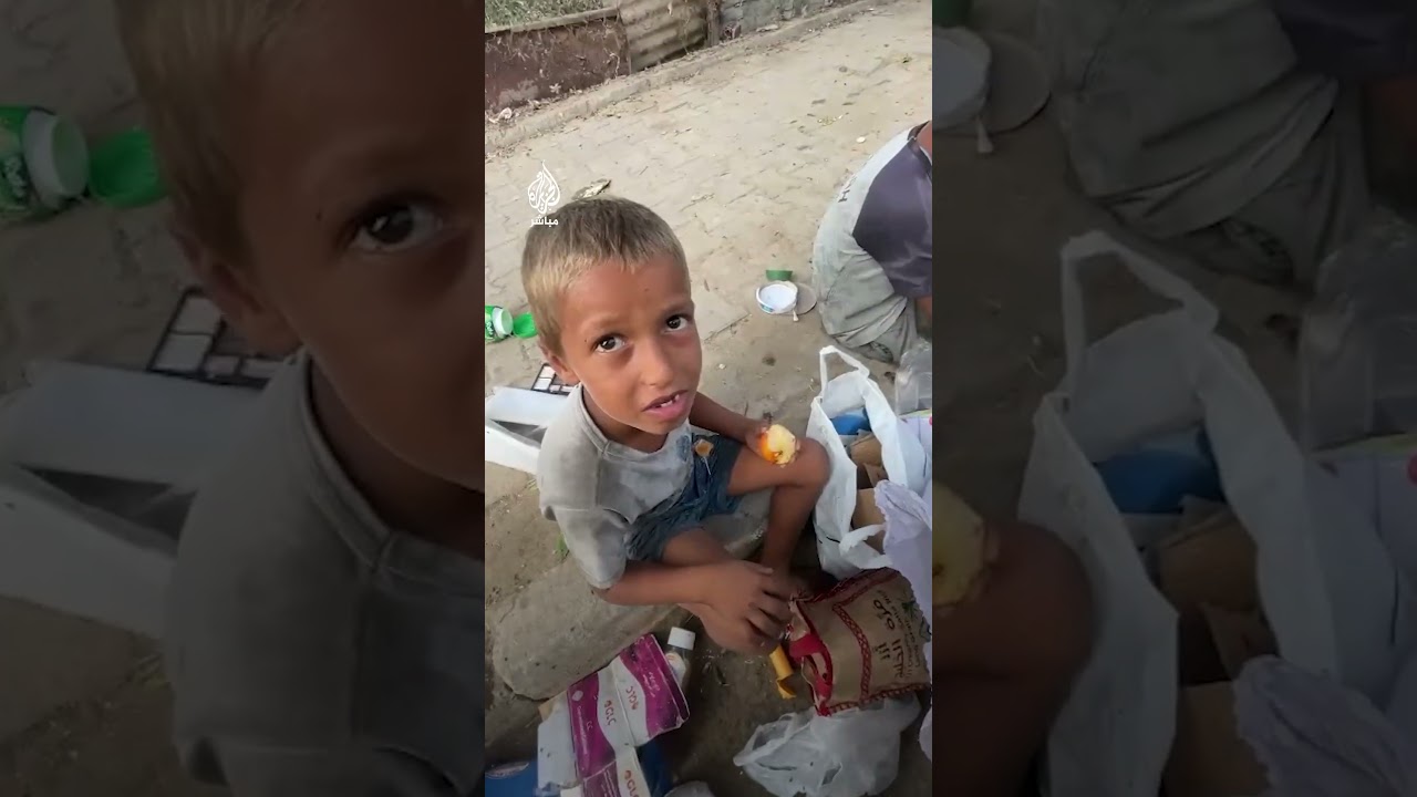 يبحثان عن لقمة العيش.. طفلان من غزة ينبشان القمامة ويحلمان بالعودة لديارهما