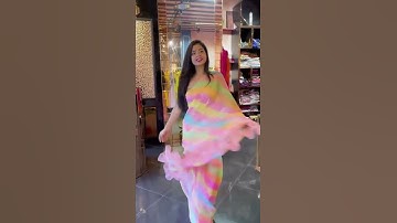 Georgette digital print Sequence work saree