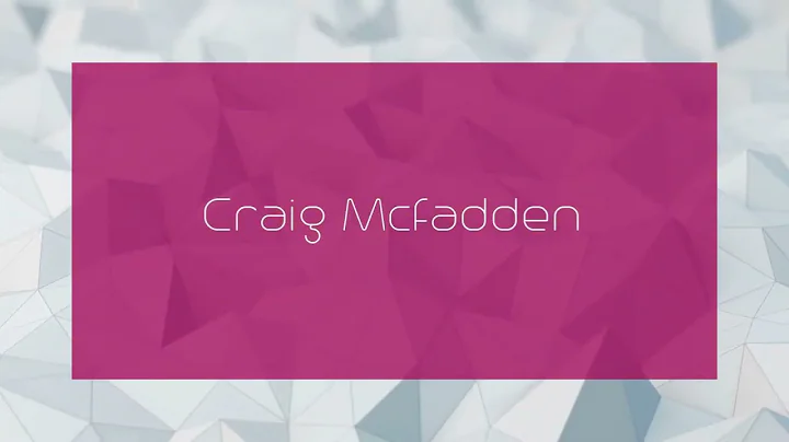 Craig Mcfadden - appearance