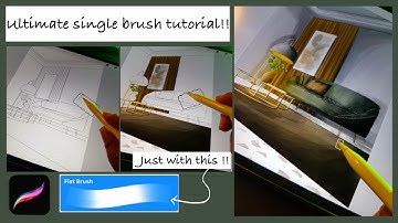 Very easy Interior sketch using just "One"  brush!! | Procreate tutorial #art #interiordesign