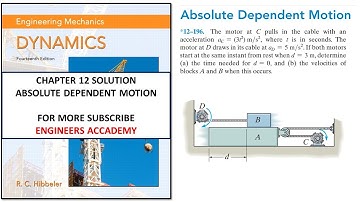 12-196 | Absolute Dependent Motion | Engineering Dynamics Hibbeler 14th edition |  Engineers Academy