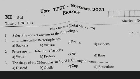 11th biology November unit test question paper | #subscribe | GKT