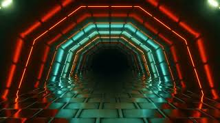 Industrial Neon Octagon Tunnel 4K | 1-Hour Ambient Background for TV &amp; Desk Setup - VJ Loop [90]