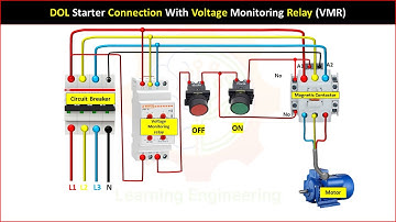 DOL Starter Connection With Voltage Monitoring Relay (VMR)#electrical #electricalengineering