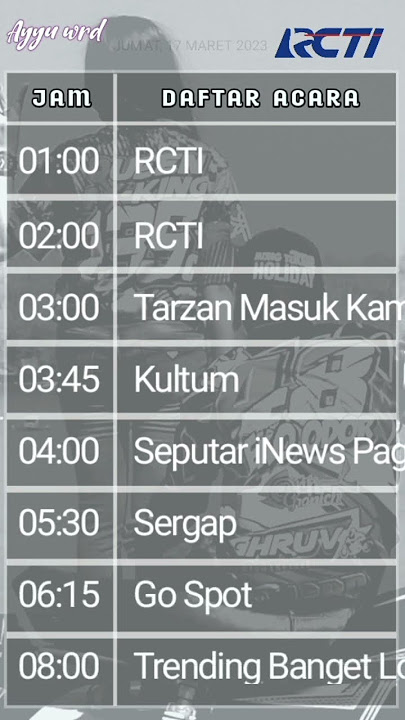 JADWAL ACARA RCTI || JUM'AT 17 MARET 2023