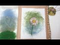 Painting with wool a daisy  needle felting 2d flower picture  wooly watercolor effect