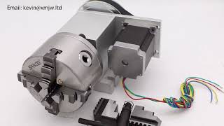DIY A 4th Axis CNC Router Kit Rotary 3Jaw 4 Jaws 80mm 100mm Chuck 4th A Axis with NEMA 23 Stepper Mo
