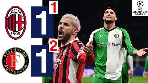 AC Milan vs Feyenoord 1-1 (Agg. 1-2) - Extended HIGHLIGHTS || UEFA Champions League
