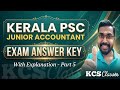 Junior Accountant Exam Answer Key 🔥|Kerala PSC|#kcsclasses 