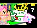 I SPEND *ALL* of my BFs MONEY in ADOPT ME ROBLOX Shopping Spree Challenge for TT SCAMMER Secret ROOM