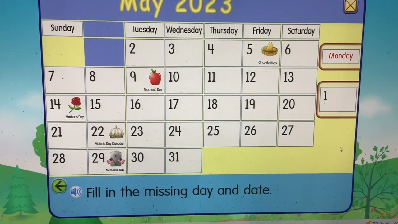 Starfall Make A Calendar May 2023