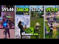 Best NVIDIA Driver for Fortnite Performance Mode – 566.36 vs 591.44 vs 531.79 vs 591.59
