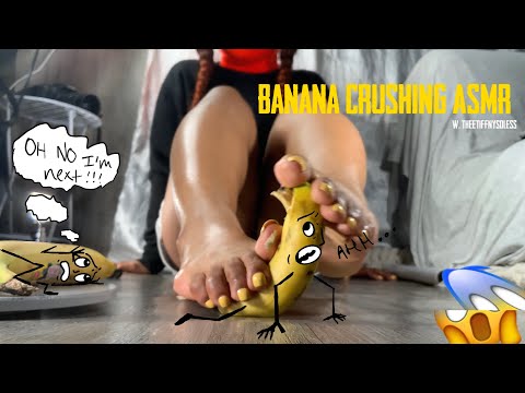 Barefoot Banana Crushing ASMR || w/ TheeTiffnySoless