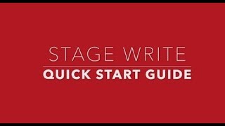 Stage Write Quick Start Guide screenshot 3