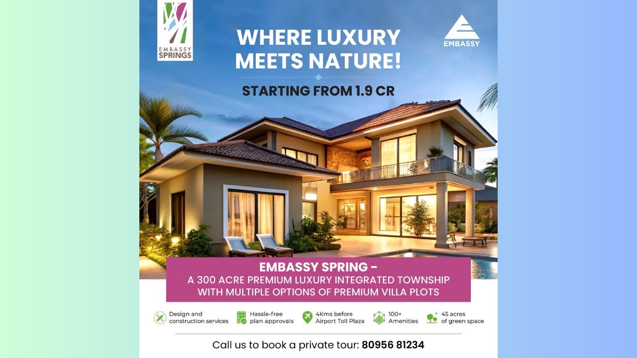 🏡 Luxury Redefined at Embassy Spring – Starting from ₹1.9 Cr - YouTube