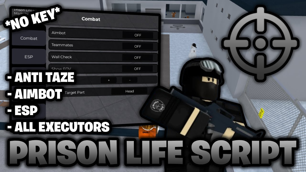 Prison Life Script БЕЗ КЛЮЧА 🔑 – Телепортация, защита от электрошокера, аимбот и многое другое! (...