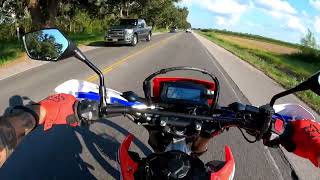 Work commute on CRF300L. First real top speed run with MotoX exhaust.