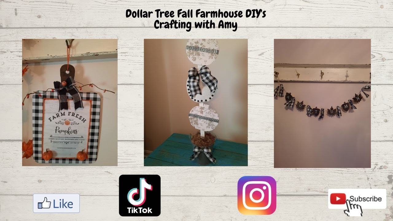 Dollar Tree Fall Farmhouse Decor DIY YouTube