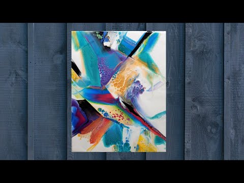 Acrylic Pour Painting Beautiful Art! Negative Space Swipe / Abstract Art Fluid Painting!