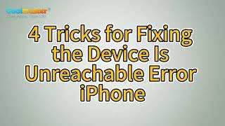 Solving iPhone Puzzle: the Device Is Unreachable iPhone