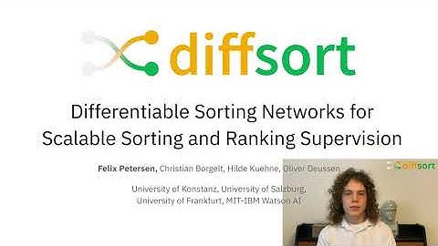 diffsort - Differentiable Sorting Networks for Scalable Sorting and Ranking Supervision