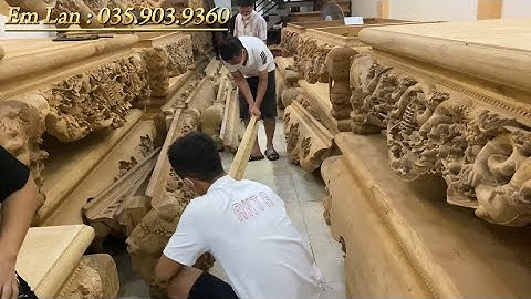 Đón Tiếp Đoàn Khách Đến Từ Nam Định Về Trực Tiếp Cơ Sở Mua Sập Gỗ | Sập Gụ Đẹp Hân Lan #sapgu #sapgo