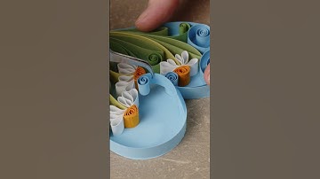Quilled Heart with Flowers 💙 Paper Quilling Art