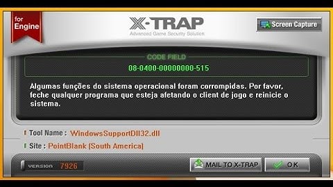 [ RESOLVIDO ] XTRAP - ERRO 515 Windows Support DLL 32 PB KAYBO