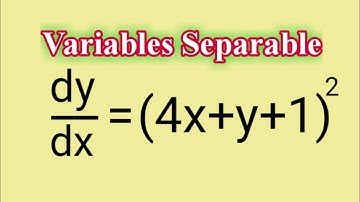 dy/dx=(4x+y+1)^2 #VariablesSeparable L474 @MathsPulseChinnaiahKalpana