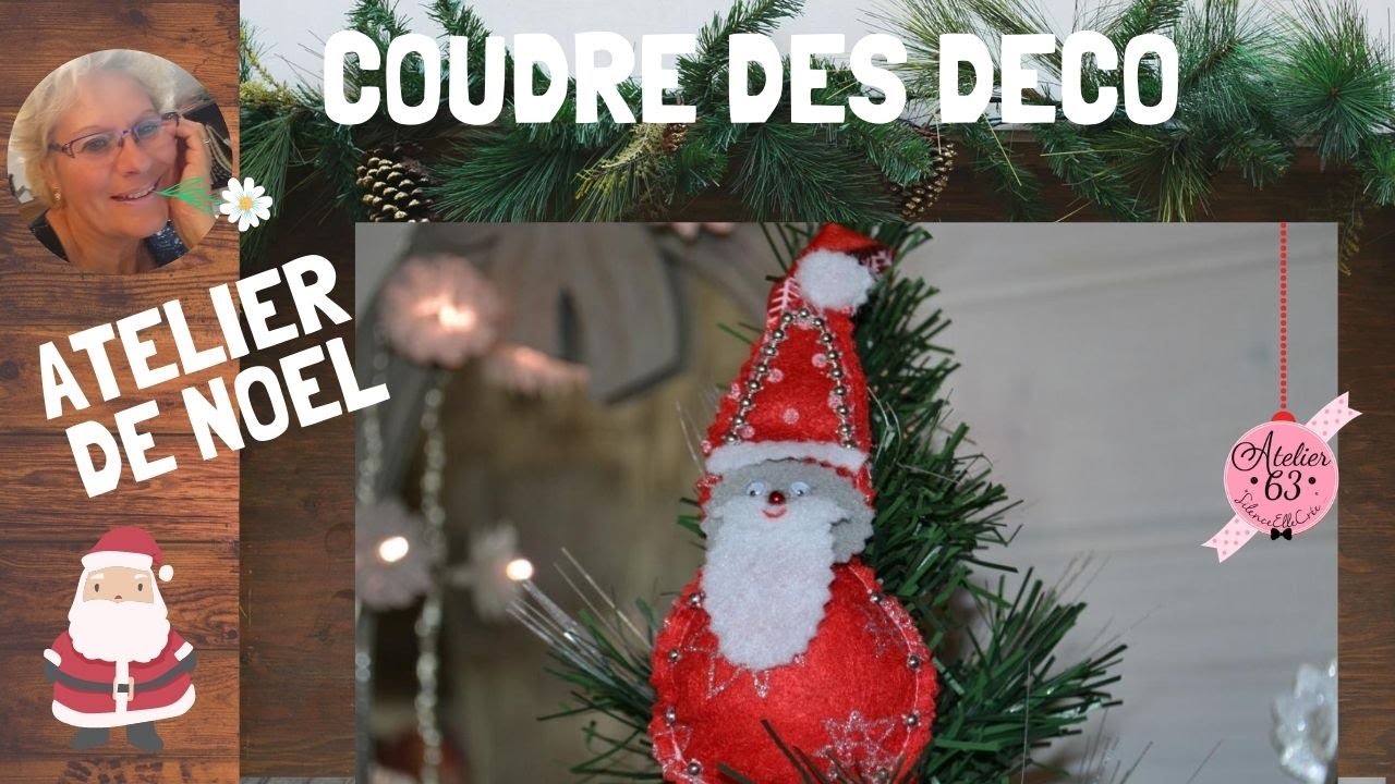 Guirlande de Noël Père Noël, Guirlande de Noël en boules de feutre