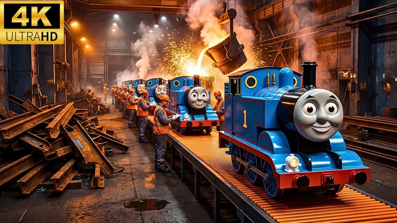 Внутри фабрики игрушечных поездов: переплавка брошенных отходов в паровозик Томас (полный процесс)