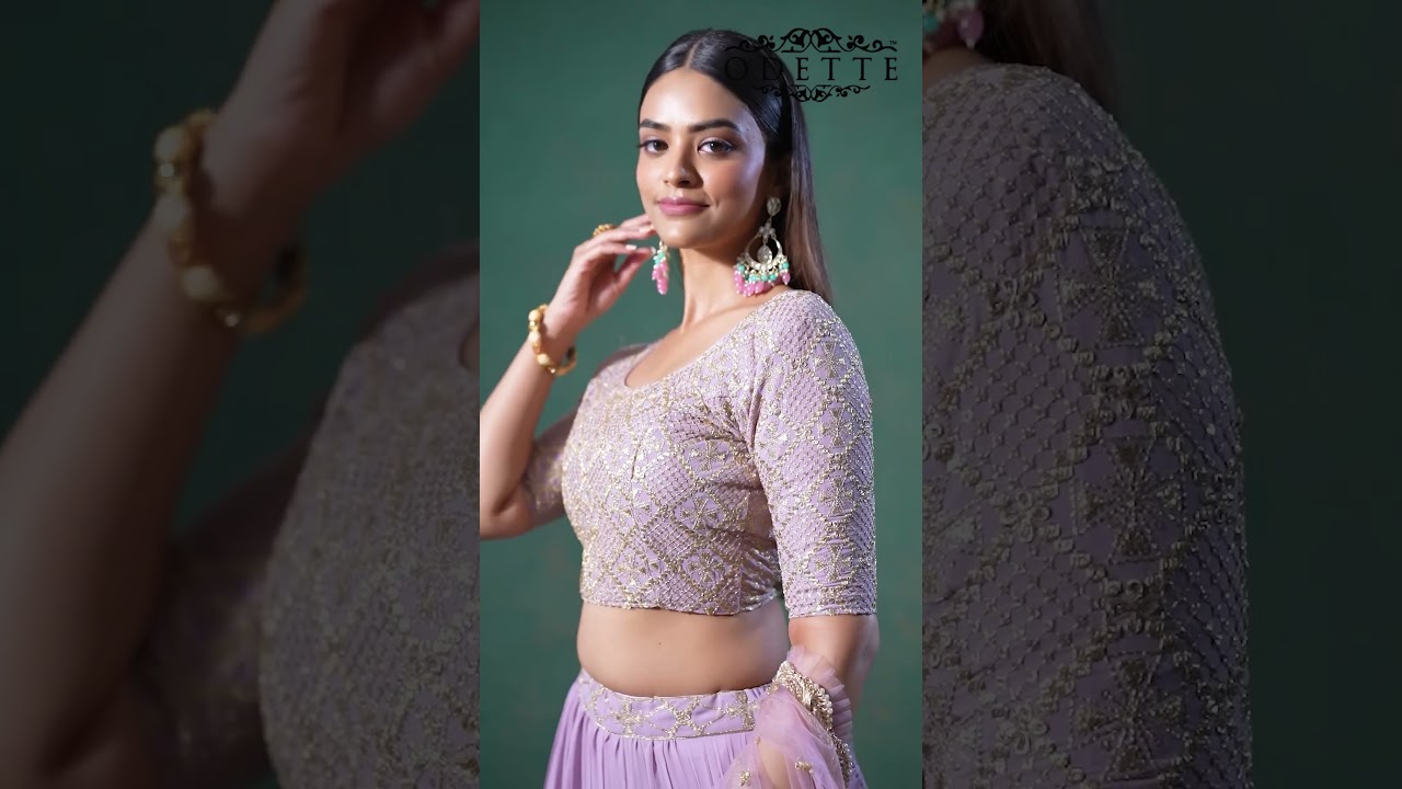 Lovely Lavender Tiered Lehenga Set - Odette 