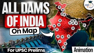 All Dams of India With Rivers and States | Animation Content By StudyIQ | UPSC CSE
