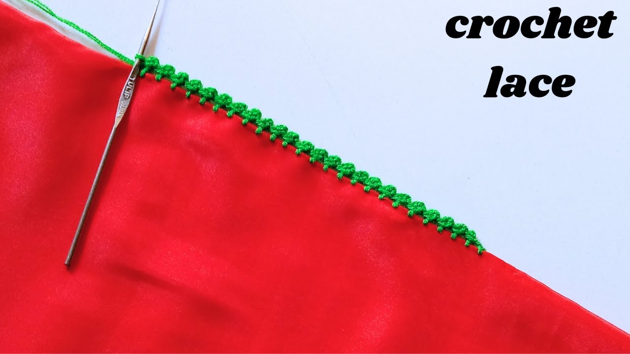 🔴👉CROCHET FOR  BEGINNERS MAKING  LACE PATTERN BORDER DUPATA 😱👌 EMBROIDERY SPECIAL WORK BEGINNERS TIP