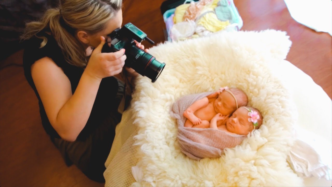 Photoshoot With Adorable Identical Twins Newborn Twins Photography