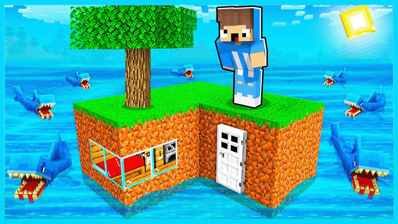 MIPAN & ZUZUZU BERTAHAN HIDUP DI LAUTAN YANG PENUH HIU MENGERIKAN DI MINECRAFT! SEREM BANGET
