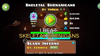 I BEAT SKELETAL SHENANIGANS (MEDIUM DEMON) IN GEOMETRY DASH 100%