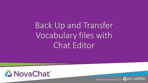 NovaChat: How to Back up with Chat Editor