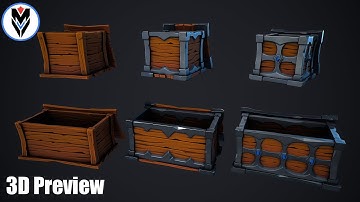 【3D Game asset】Stylized Market Boxes