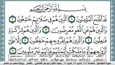 سورة المؤمنون مكتوبة ابو بكر الشاطري Surah Al Moamenon Abu Bakr Al-Shatri | القرآن الكريم