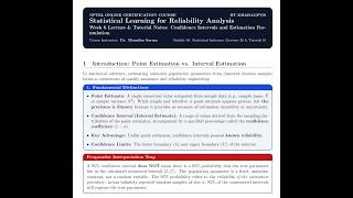 Week-6 Statistical Learning for Reliability Analysis (noc26-cs154)