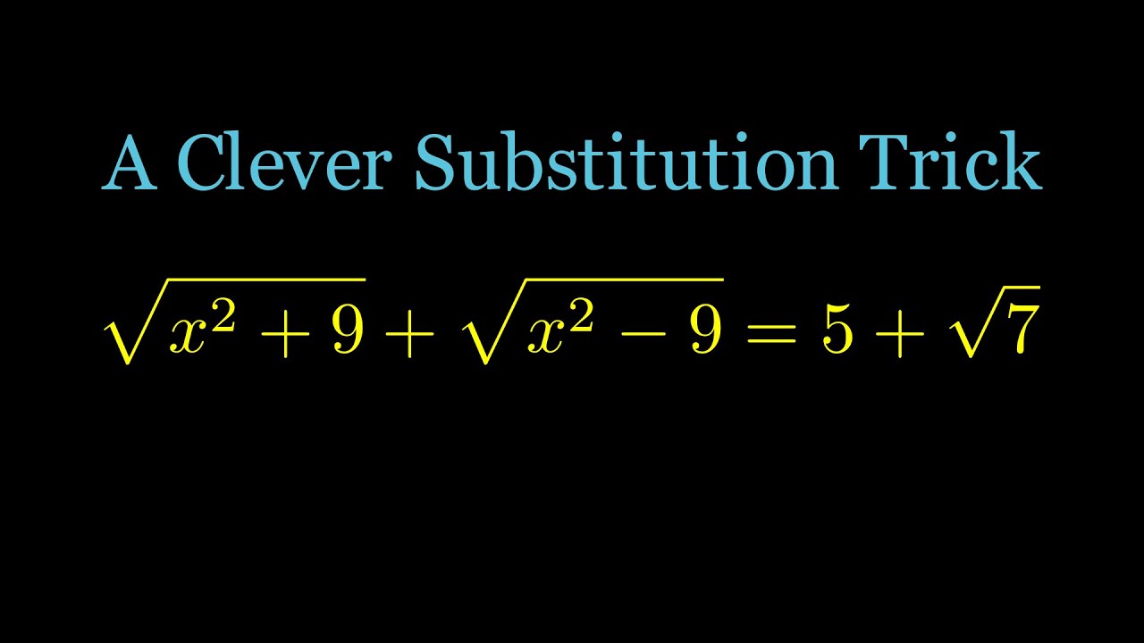Brilliant Math Problem: A Clever Substitution Trick